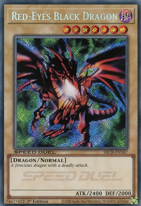 Red-Eyes Black Dragon Secret SBCB-EN167 Yu-Gi-Oh card from Speed Duel: Battle City Box