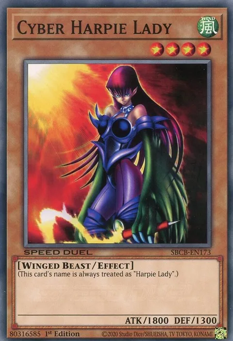 Cyber Harpie Lady SBCB-EN173 Yu-Gi-Oh card from Speed Duel: Battle City Box