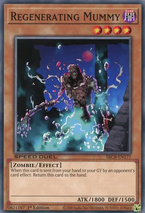 Regenerating Mummy SBCB-EN177 Yu-Gi-Oh card from Speed Duel: Battle City Box