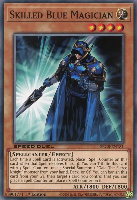Skilled Blue Magician SBCB-EN181 Yu-Gi-Oh card from Speed Duel: Battle City Box