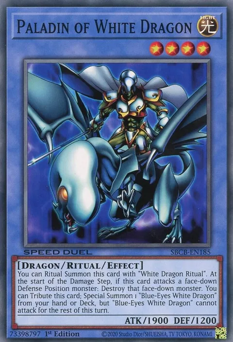 Paladin of White Dragon SBCB-EN185 Yu-Gi-Oh card from Speed Duel: Battle City Box