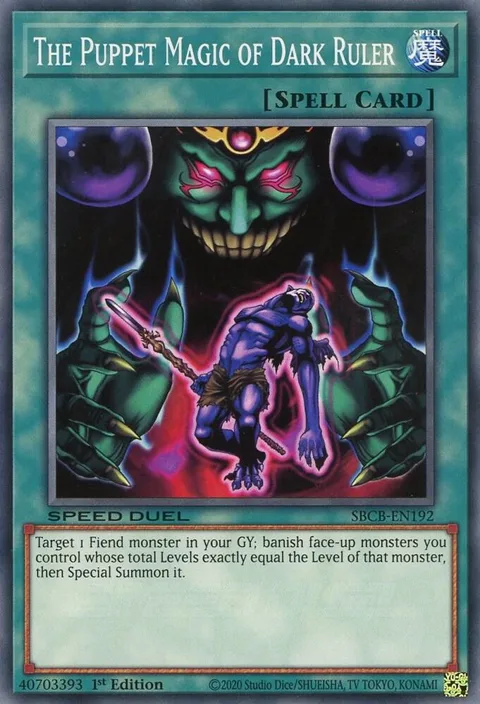 The Puppet Magic of Dark Ruler SBCB-EN192 Yu-Gi-Oh card from Speed Duel: Battle City Box