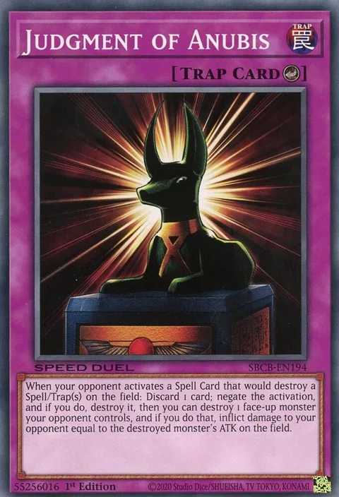 Judgment of Anubis SBCB-EN194 Yu-Gi-Oh card from Speed Duel: Battle City Box