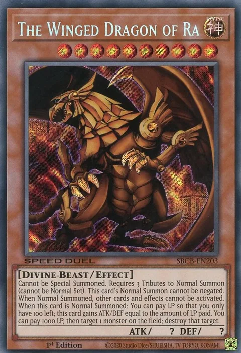 The Winged Dragon of Ra SBCB-EN203 Yu-Gi-Oh card from Speed Duel: Battle City Box