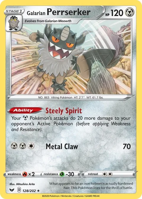 Galarian Perrserker 128/202 SWSH Base Set #128/202 Pokémon card from Deck Exclusives