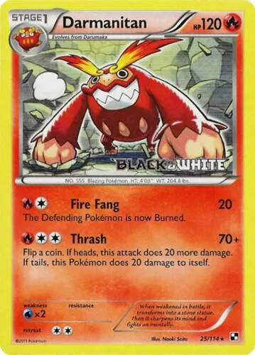 Darmanitan - 25/114 Prerelease #25/114 Holofoil Pokémon card from Black and White Promos