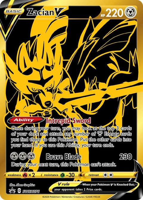 Zacian V #SWSH076 Holofoil Pokémon card from Sword & Shield Promo Cards