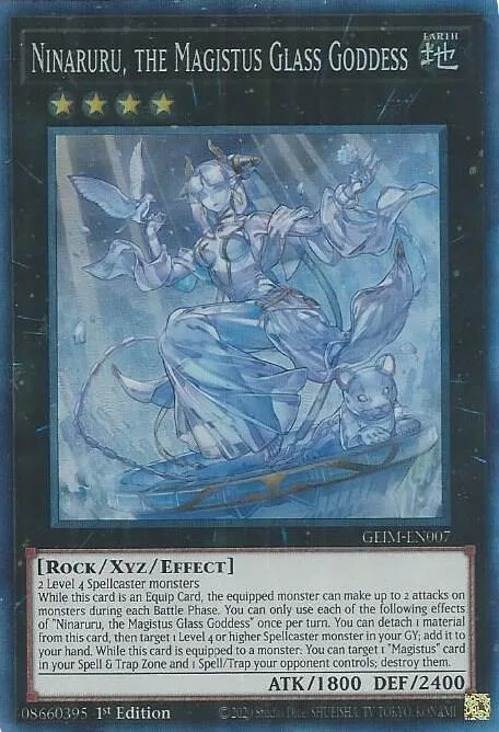 Ninaruru, the Magistus Glass Goddess Collector's Rare GEIM-EN007 Yu-Gi-Oh card from Genesis Impact