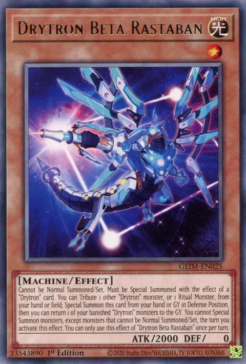 Drytron Beta Rastaban GEIM-EN025 Yu-Gi-Oh card from Genesis Impact