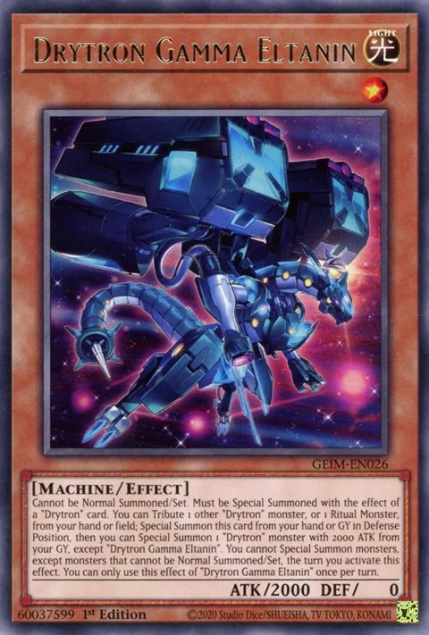 Drytron Gamma Eltanin GEIM-EN026 Yu-Gi-Oh card from Genesis Impact