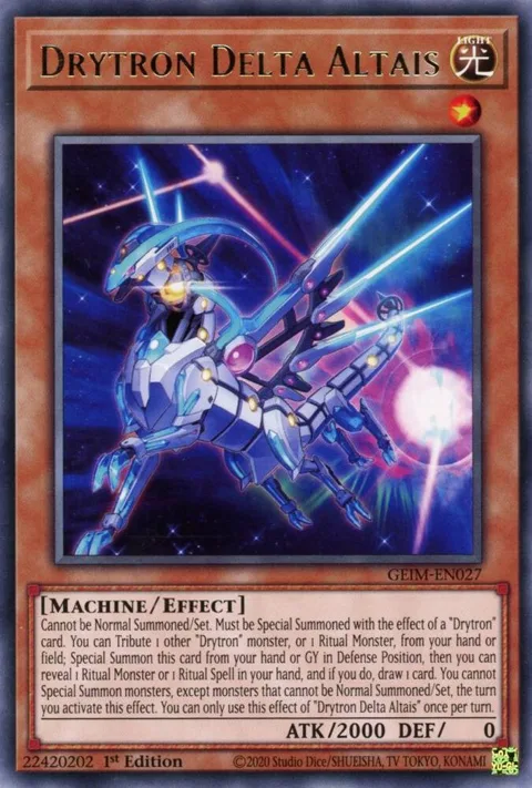 Drytron Delta Altais GEIM-EN027 Yu-Gi-Oh card from Genesis Impact