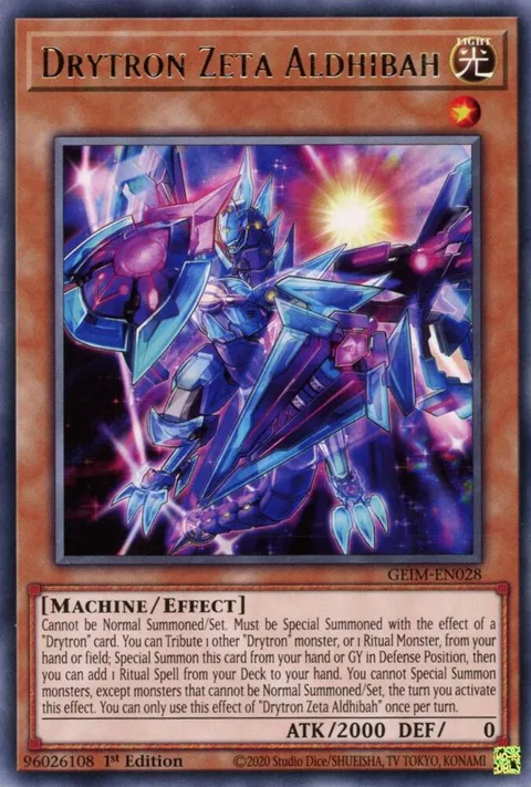Drytron Zeta Aldhibah GEIM-EN028 Yu-Gi-Oh card from Genesis Impact
