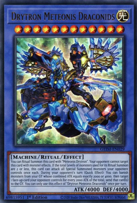 Drytron Meteonis Draconids GEIM-EN029 Yu-Gi-Oh card from Genesis Impact