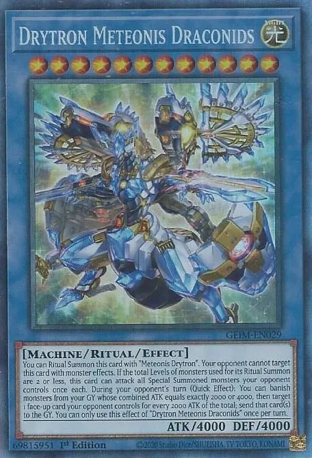 Drytron Meteonis Draconids Collector's Rare GEIM-EN029 Yu-Gi-Oh card from Genesis Impact