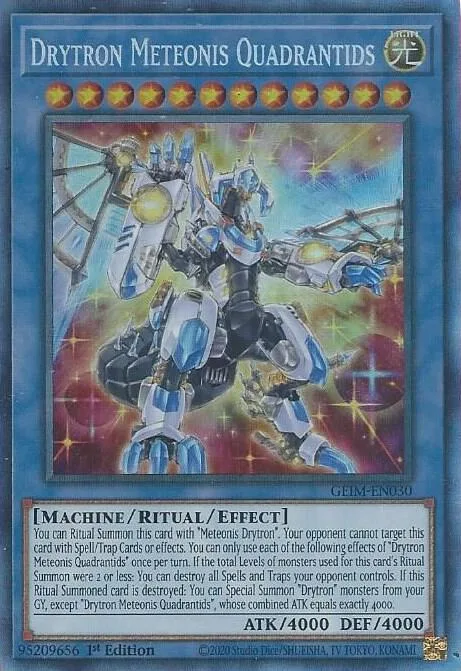 Drytron Meteonis Quadrantids Collector's Rare GEIM-EN030 Yu-Gi-Oh card from Genesis Impact