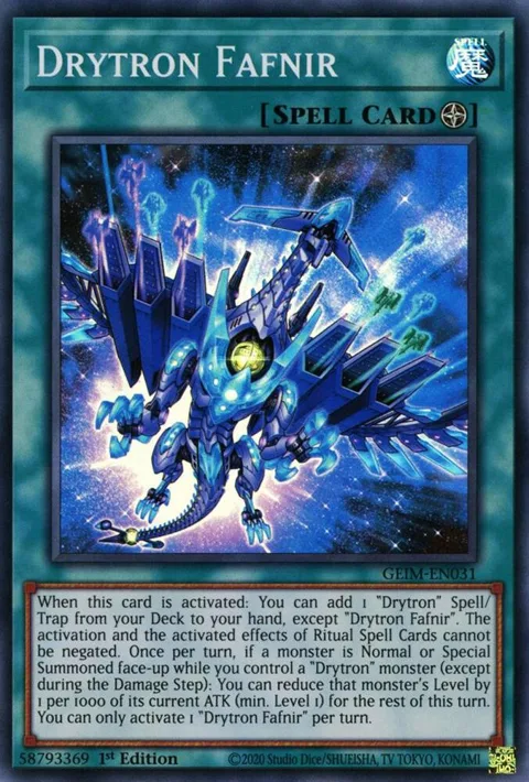 Drytron Fafnir GEIM-EN031 Yu-Gi-Oh card from Genesis Impact