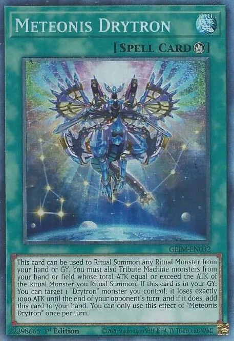 Meteonis Drytron Collector's Rare GEIM-EN032 Yu-Gi-Oh card from Genesis Impact