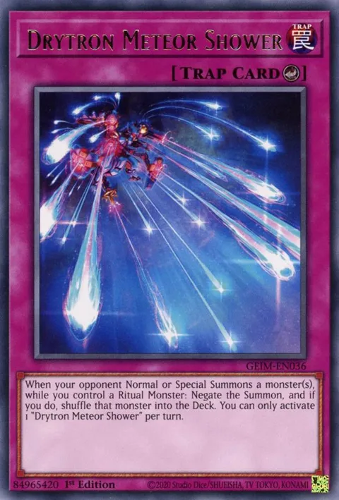 Drytron Meteor Shower GEIM-EN036 Yu-Gi-Oh card from Genesis Impact