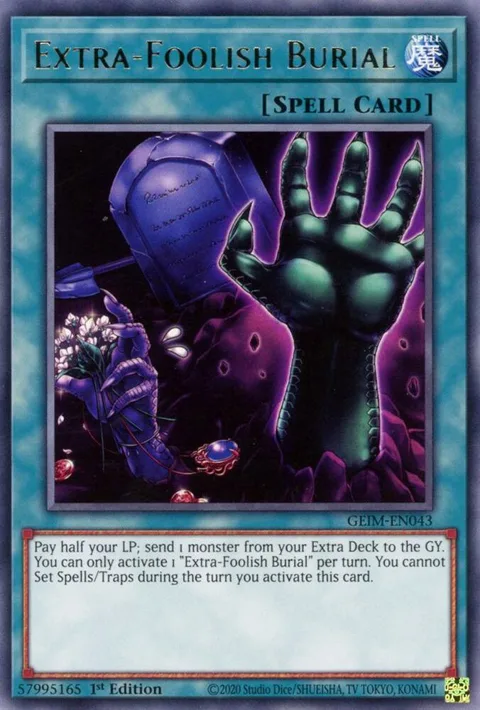Extra-Foolish Burial GEIM-EN043 Yu-Gi-Oh card from Genesis Impact