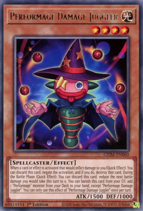 Performage Damage Juggler GEIM-EN060 Yu-Gi-Oh card from Genesis Impact