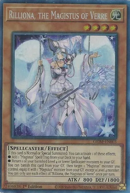 Rilliona, the Magistus of Verre Collector's Rare GEIM-EN003 Yu-Gi-Oh card from Genesis Impact