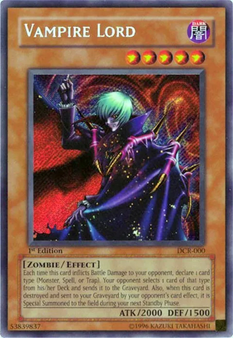 Vampire Lord DCR-000 Unlimited Yu-Gi-Oh card from Dark Crisis
