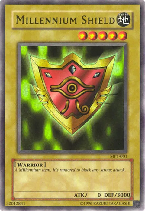 Millennium Shield MP1-001 Yu-Gi-Oh card from McDonald's Promo
