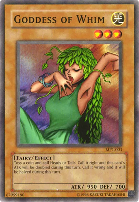 Goddess of Whim MP1-003 Yu-Gi-Oh card from McDonald's Promo