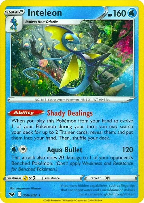 Inteleon - 058/202 Cosmos Holo #058/202 Holofoil Pokémon card from Miscellaneous Cards & Products