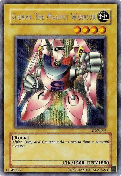 Gamma the Magnet Warrior DOR-003 Yu-Gi-Oh card from Duelist of the Roses