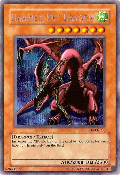 Harpie's Pet Dragon Forbidden Memories FMR-002 Yu-Gi-Oh card from Yu-Gi-Oh! Video Game Promotional Cards