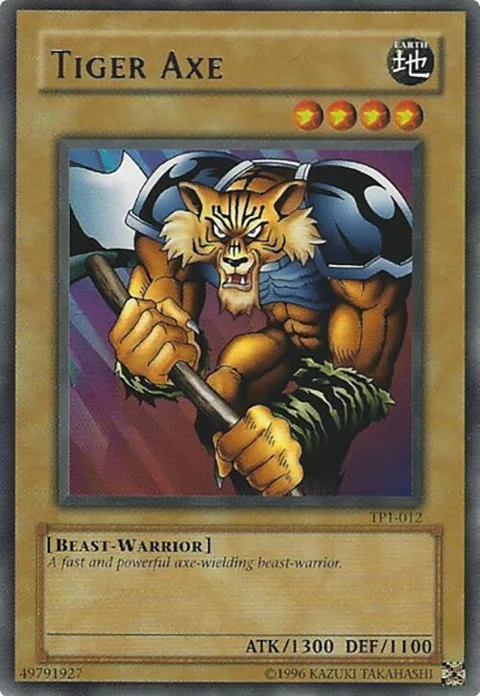Tiger Axe TP1-012 Yu-Gi-Oh card from Tournament Pack 1