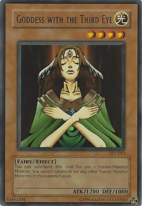 Goddess with the Third Eye TP1-013 Yu-Gi-Oh card from Tournament Pack 1