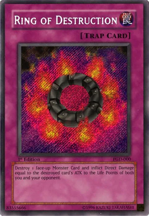 Ring of Destruction PGD-000 1st Edition Yu-Gi-Oh card from Pharaonic Guardian