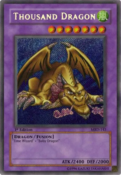 Thousand Dragon MRD-143 1st Edition Yu-Gi-Oh card from Metal Raiders