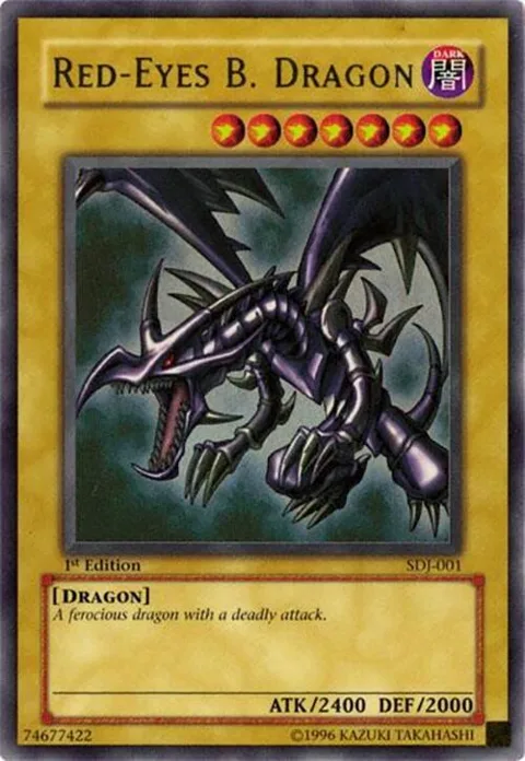 Red-Eyes B. Dragon SDJ-001 Unlimited Yu-Gi-Oh card from Starter Deck: Joey