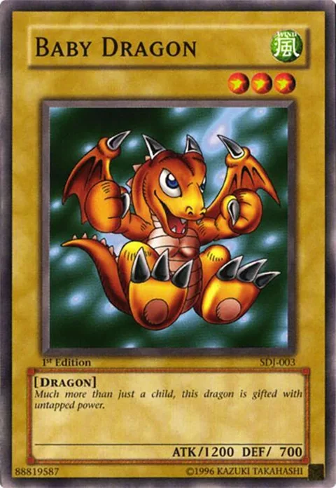 Baby Dragon SDJ-003 Yu-Gi-Oh card from Starter Deck: Joey