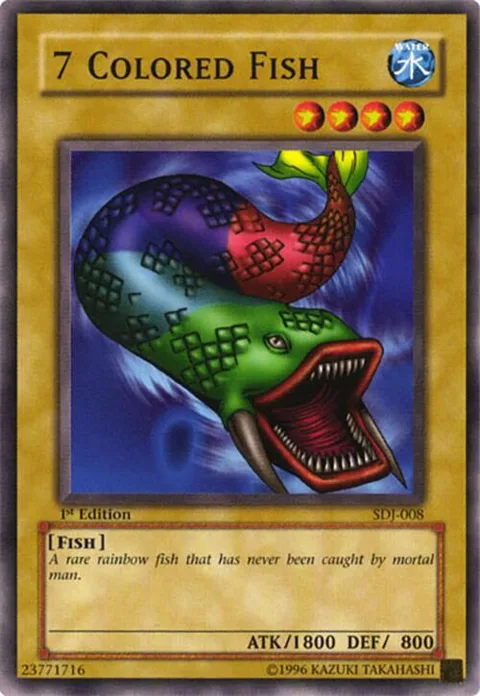 7 Colored Fish SDJ-008 Unlimited Yu-Gi-Oh card from Starter Deck: Joey