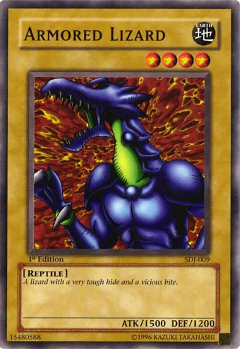 Armored Lizard SDJ-009 Unlimited Yu-Gi-Oh card from Starter Deck: Joey