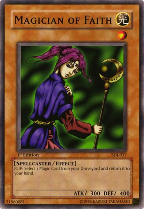Magician of Faith SDJ-017 Unlimited Yu-Gi-Oh card from Starter Deck: Joey