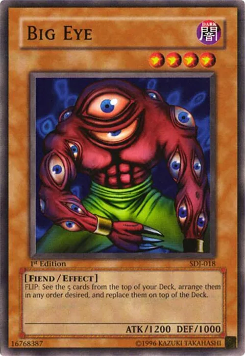 Big Eye SDJ-018 1st Edition Yu-Gi-Oh card from Starter Deck: Joey