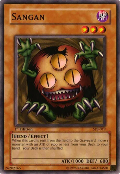 Sangan SDJ-019 1st Edition Yu-Gi-Oh card from Starter Deck: Joey