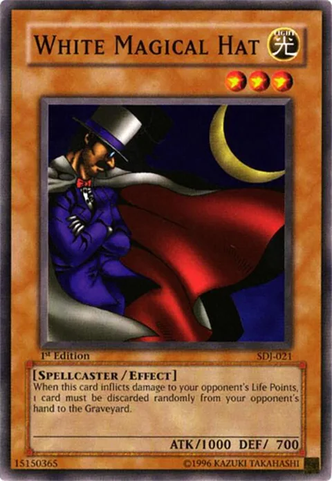 White Magical Hat SDJ-021 1st Edition Yu-Gi-Oh card from Starter Deck: Joey