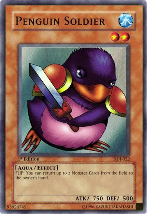 Penguin Soldier SDJ-022 Unlimited Yu-Gi-Oh card from Starter Deck: Joey