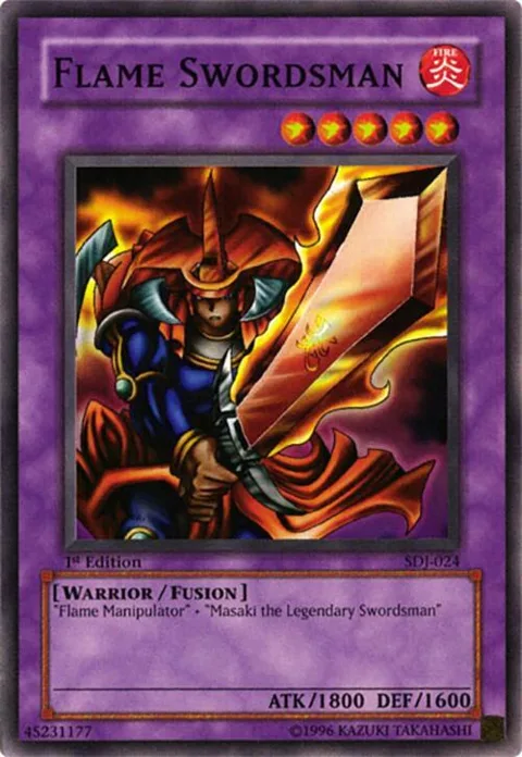 Flame Swordsman SDJ-024 1st Edition Yu-Gi-Oh card from Starter Deck: Joey