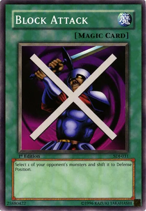 Block Attack SDJ-031 1st Edition Yu-Gi-Oh card from Starter Deck: Joey