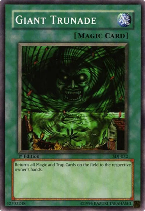 Giant Trunade SDJ-032 Unlimited Yu-Gi-Oh card from Starter Deck: Joey
