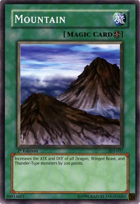 Mountain SDJ-037 Yu-Gi-Oh card from Starter Deck: Joey