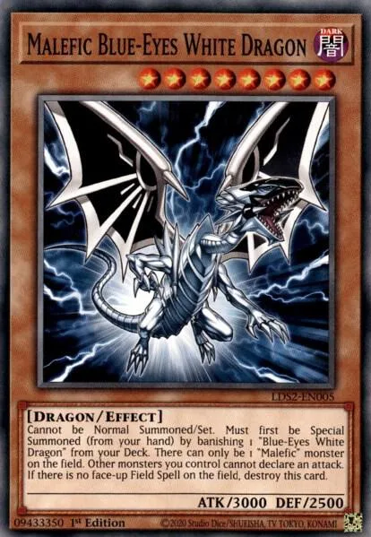 Malefic Blue-Eyes White Dragon LDS2-EN005 Yu-Gi-Oh card from Legendary Duelists: Season 2