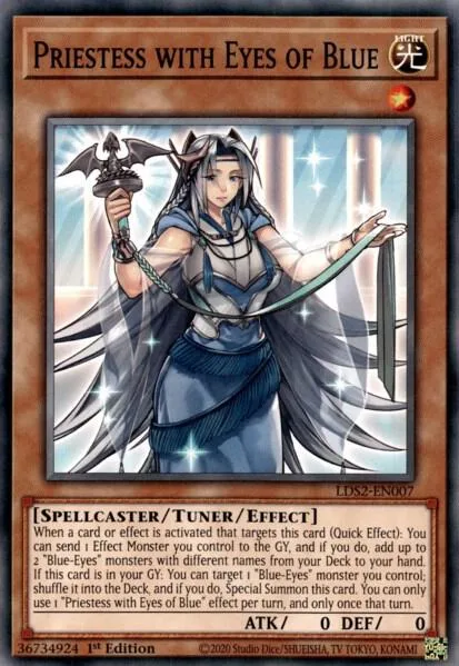 Priestess with Eyes of Blue LDS2-EN007 Yu-Gi-Oh card from Legendary Duelists: Season 2